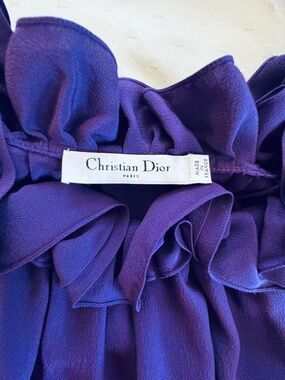 Christian Dior Top Women's Medium Purple Vintage Ruffled
